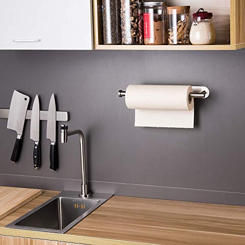 RUICER Portarollos Cocina - Porta Rollos Papel de Cocina Adhesivo Soporte Rollo Cocina Pared Acero Inoxidable