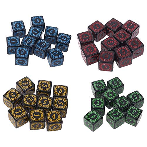 S-TROUBLE 10 Piezas D6 Dados poliédricos números de Bordes Cuadrados 6 Caras Dados Cuentas Tablero de Mesa Juego de rol para Bar Club Party