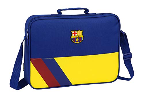 Safta 612025385 Bolso Maletín Cartera extraescolares niño FC Barcelona, Azul (Multicolor)