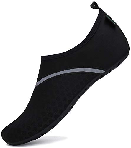 SAGUARO Escarpines Hombre Mujer para Buceo Snorkel Surf Natación Piscina Vela Mares Rocas Río Zapatos para Agua Calzado Playa Zapatillas Deportes Acuáticos(030 Noir, 38/39 EU)