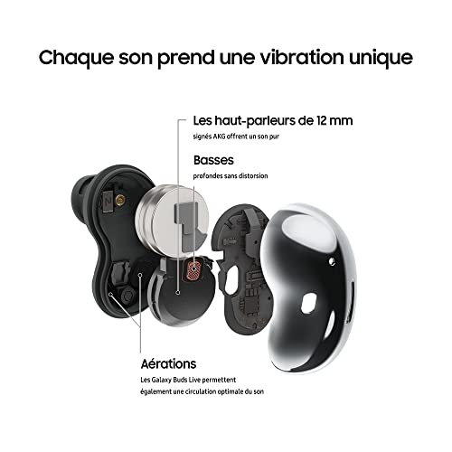 Samsung Galaxy Buds Live - auriculares bluetooth inalámbricos I 3 micrófonos I Tecnología AKG I Color Negro