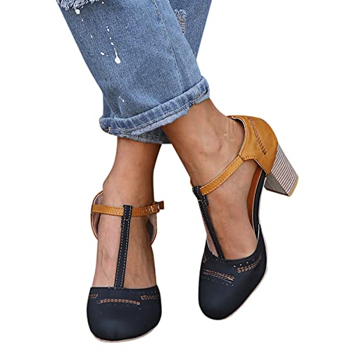 Sandalia de Mujer Ankle Strap con Tacon Casuales Zapatillas Hebilla Tacón alto Zapatos Latinos Böhmen Calzado de Danza para Mujeres rutschfest para Bodas e Eventos al Aire Libre