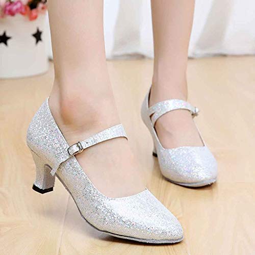 Sandalias Mujer Tacon Alto Sexy Zapatos Salón Brillo Punta Zapatos Latinos Böhmen Calzado de Danza para Mujeres rutschfest Ideal para Noche o Fiesta