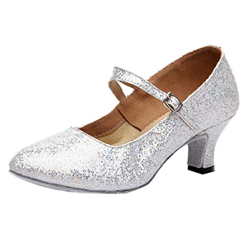 Sandalias Mujer Tacon Alto Sexy Zapatos Salón Brillo Punta Zapatos Latinos Böhmen Calzado de Danza para Mujeres rutschfest Ideal para Noche o Fiesta