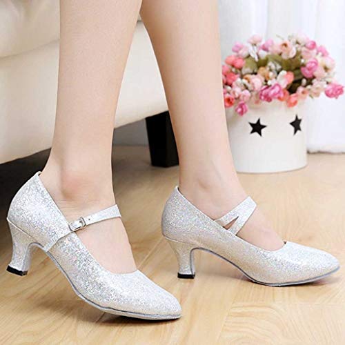 Sandalias Mujer Tacon Alto Sexy Zapatos Salón Brillo Punta Zapatos Latinos Böhmen Calzado de Danza para Mujeres rutschfest Ideal para Noche o Fiesta