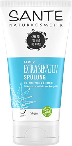 SANTE Naturkosmetik Acondicionador extra sensible, de aloe vera y bisabolol, hidratación intensa para cabello seco, acondicionador natural para cabello fino, sin silicona, vegano, 150 ml