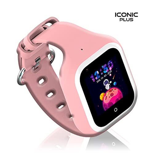 SaveFamily Iconic Plus 4G. Reloj Inteligente niño. Videollamada, Vídeo, Identifica Llamadas, Música, Bluetooth, App Store, Whatsapp. Reloj GPS niños, Cámara, SOS, Waterproof. Smartwatch niños Rosa