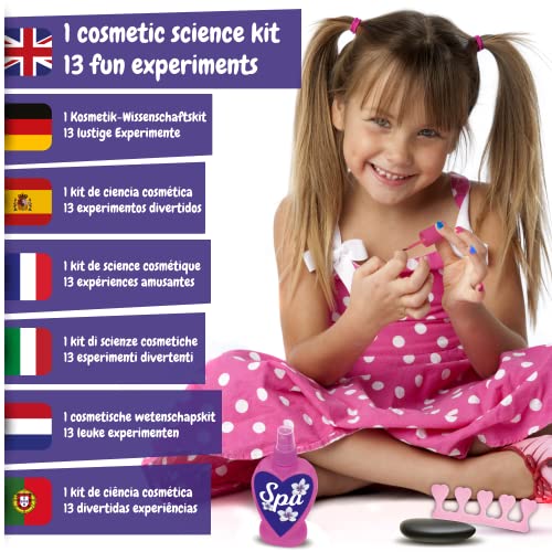 Science4you - Estudio de Uñas para Niños +8 Años - Set de Manicura para Niñas: Experimentos para Hacer Pintauñas Brillantes (80003271)