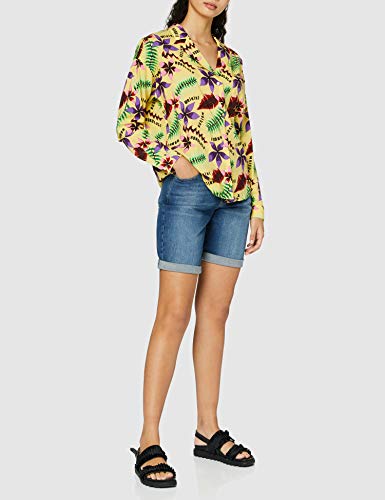 Scotch & Soda Maison Oversized Boxy Fit Cotton Viscose Shirt with Hawaii Collar Blusa, Multicolor (Combo D 0220), Large para Mujer
