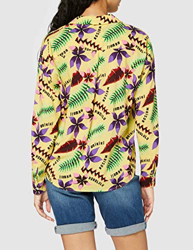 Scotch & Soda Maison Oversized Boxy Fit Cotton Viscose Shirt with Hawaii Collar Blusa, Multicolor (Combo D 0220), Large para Mujer