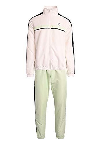 Sergio Tacchini Chándal Agave Tracksuit con bolsillos con cremallera para hombre, Egret/Spray, S