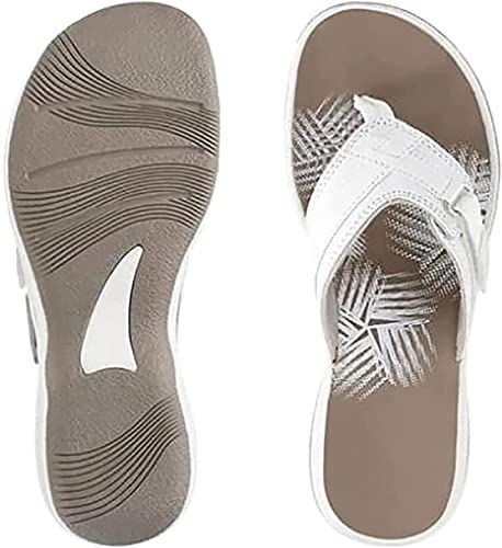 SHIJIAN Sea Breeze Sandalias para mujer, sandalias de playa de verano, sandalias para mujer, sandalias de playa Breeze Sea para colgar (blanco, UK8 (42))