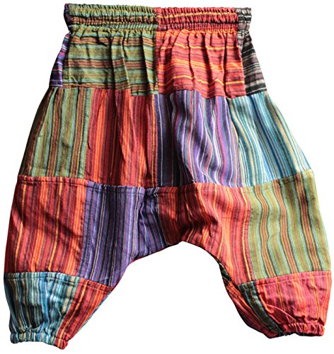 Shopoholic - Pantalones harem infantiles, pantalones bombachos estilo hindú, hippy, coloridos y cómodos