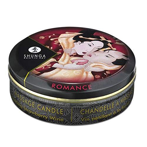 Shunga Vela de Masaje Romance, Aroma de Vino Espumoso con Fresas, Color Blanco - 30 ml