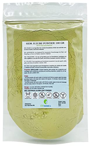 SIDR / azufaifa en polvo - SIDR (JUJUBE) POLVO - 100/200/300 Gr Un polvo de plantas limpiador natural | Apto para todo tipo de cabello, incluido cabello fino, | 100% puro y natural (100 Gr)