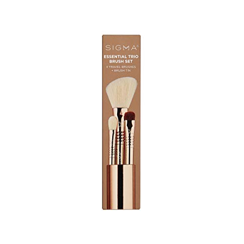 Sigma Beauty Essential Trio - Juego de pinceles para maquillaje, color oro rosa