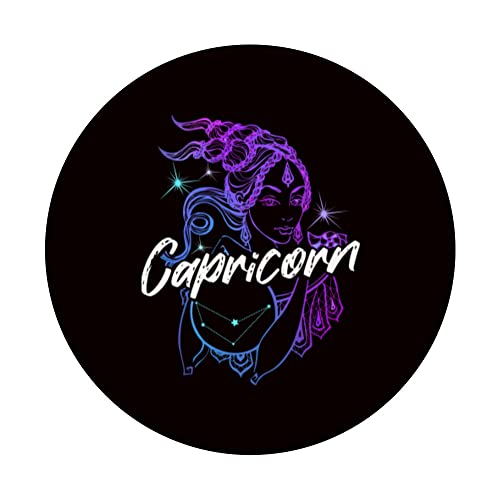 Signo del zodiaco Capricornio Hermosa Chica Nacida Diciembre Enero PopSockets PopGrip Intercambiable