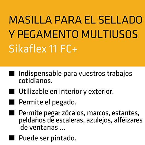 Sikaflex 11 FC Purform, Blanco, Masilla adhesiva multiusos, sellado y pegado, Sellador poliuretano multisoportes, interior y exterior, 300ml