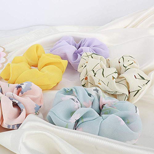 Sinwind 20pcs Scrunchies Gasa elástico pelo bandas Lazos para el cabello Gasa Elásticos para el cabello Scrunchies Scrunchie para niña o para mujer Accesorios para el cabello (multicolor)