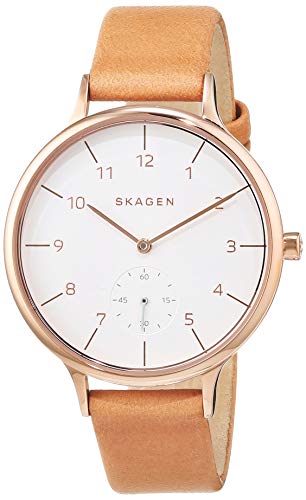 Skagen Reloj analogico para Mujer de Cuarzo con Correa en Piel SKW2405