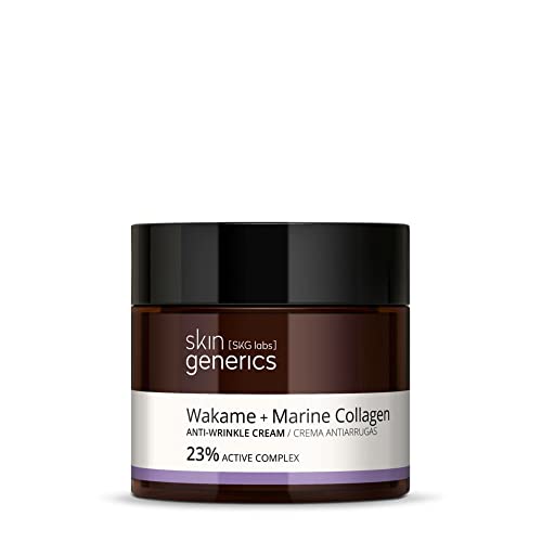 Skin Generics | Crema Facial Antiarrugas 50 ml | 23% Extracto de Wakame | Crema Facial Mujer con Ácido Hialurónico y Vitamina E | Reduce las Arrugas y Líneas de Expresión | 100% Vegano