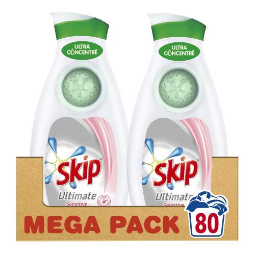 Skip lavandería líquido concentrado Ultimate Sensitive piel sensible 1,4L 40 lavados – lote de 2