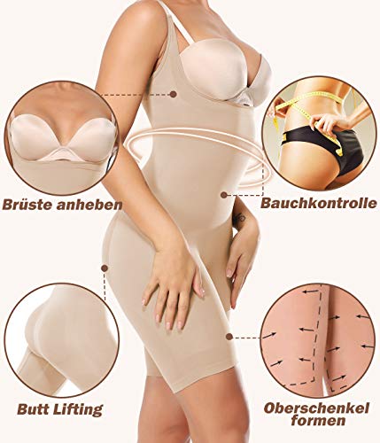 SLIMBELLE Body Moldeador para Mujer Fajas Colombianas Reductoras Adelgazantes Corsé Shapewear sin Costuras Control de Abdomen Body Reductor Lencería Ropa Interior con Piernas Moldear el Cuerpo