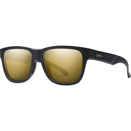 SMITH Lowdown Slim 2 Gafas, Oro Negro Mate/Chromapop Polarizado Negro Dorado, 53 Unisex Adulto