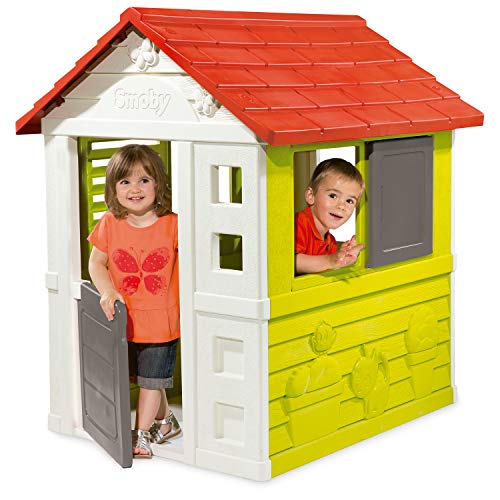 Smoby- Casa de Juguete Nature II Verde, roja y Blanca (810712) Infantil, Color