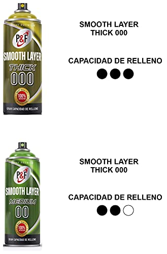 Smooth Layer, filler primer, aparejo alto espesor, imprimación en spray para impresión 3D, imprimación para plásticos, imprimación para plásticos spray ,postprocesado pla (THICK 000_Blanco)