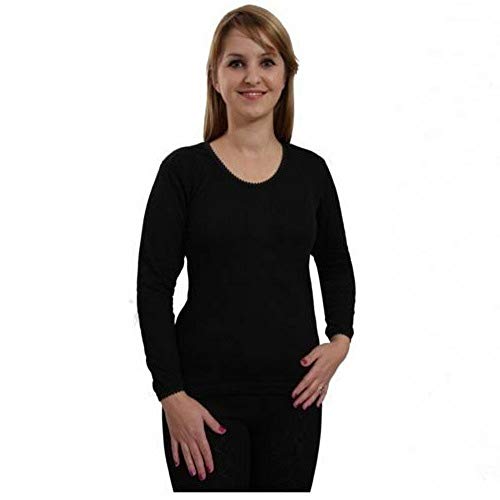 snowdrop Ladies Black Thermal Long Sleeve Top XL