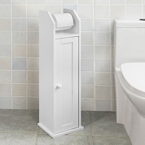 SoBuy FRG135-W, ES Portarrollo para Papel Higiénico, Sostenedor de Papel Higiénico, Porta-Escobillas para WC