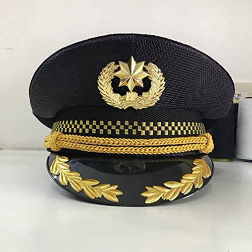 SOIMISS Sombrero de Barco para Adultos Bordado de Oro Ancla Patrón Gorra de Marinero para Hombres Y Mujeres en Disfraz de Cosplay para La Cabeza