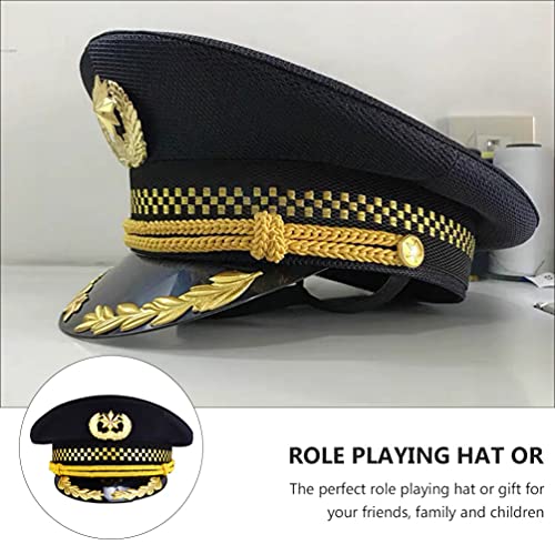 SOIMISS Sombrero de Barco para Adultos Bordado de Oro Ancla Patrón Gorra de Marinero para Hombres Y Mujeres en Disfraz de Cosplay para La Cabeza