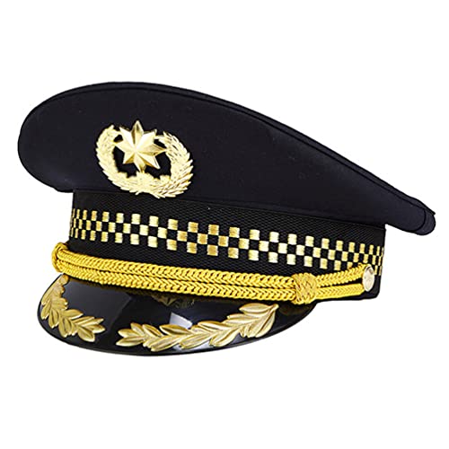 SOIMISS Sombrero de Barco para Adultos Bordado de Oro Ancla Patrón Gorra de Marinero para Hombres Y Mujeres en Disfraz de Cosplay para La Cabeza