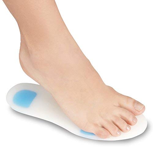 Soles Insertos de Silicona para Zapatos – Plantillas (Par) Soporte Ortopédico para Caminar, Correr y Fitness, Diseño Suave, Cómodo, Hipoalergénico Transparente, XXL/45-46, 2 Unidades