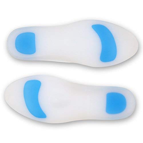 Soles Insertos de Silicona para Zapatos – Plantillas (Par) Soporte Ortopédico para Caminar, Correr y Fitness, Diseño Suave, Cómodo, Hipoalergénico Transparente, XXL/45-46, 2 Unidades