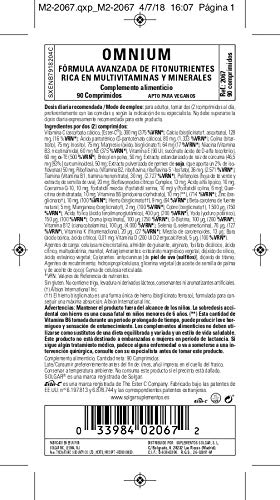 Solgar Omnium (Multivitamínico Rico En Fitonutrientes), 90 Unidades