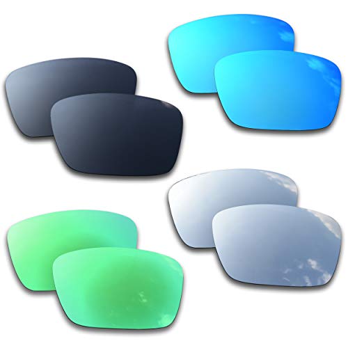 SOODASE Para Oakley Fuel Cell Gafas de sol Azul/Negro/Plata/Verde Lentes de repuesto polarizadas