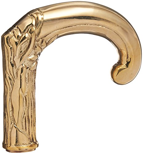 SouvNear Handmade Crook Walking Stick Handle with Golden Finish - Elegant Canes and Walking Sticks Handle for Men and Women - Gives New Look to Your Cane