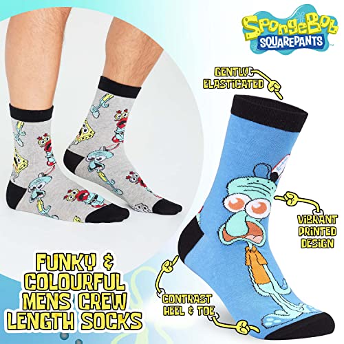 SPONGEBOB SQUAREPANTS Calcetines Hombre Divertidos de Bob Esponja Pack de 5