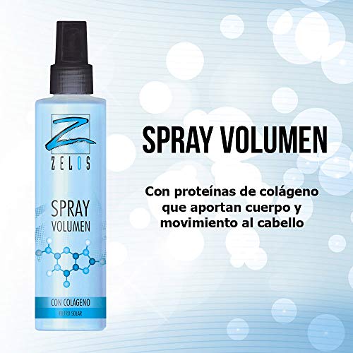 Spray Volumen Con Colágeno 200ml - Voluminizador para el Cabello - Tratamiento Para Pelo Fino - Aporta Cuerpo y Movimiento - Ligera Fijación para Marcados - Zelos