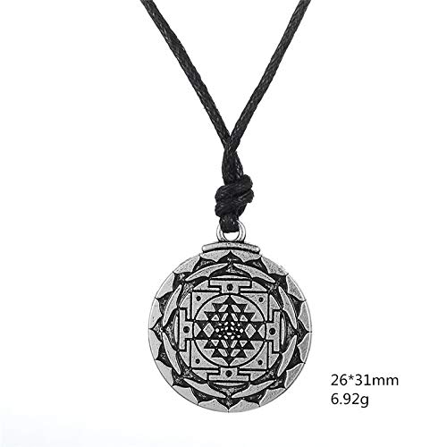 Sri Yantra Gran Riqueza Hindú Diosa Colgante Neckalce Tántrica Yoga Joyería para hombres y mujeres