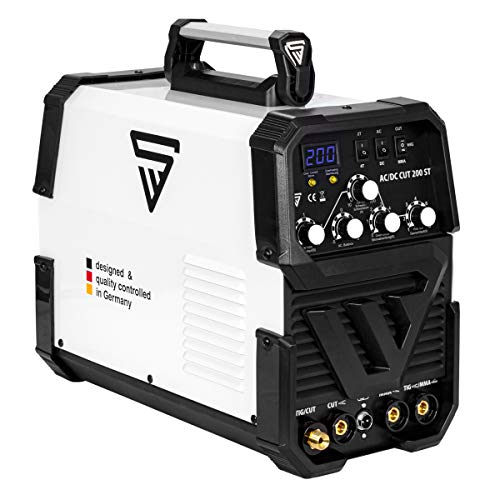 STAHLWERK AC/DC TIG 200 Plasma ST IGBT - Máquina de soldar TIG + MMA Kombi 200 Amp con cortador de plasma de 50 Amp CUT, apto para ALU, 7 años de garantía