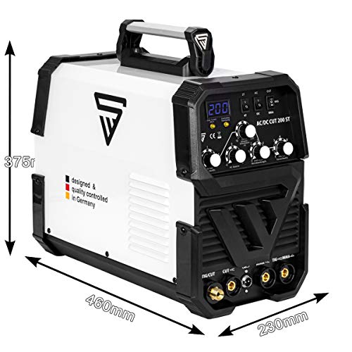 STAHLWERK AC/DC TIG 200 Plasma ST IGBT - Máquina de soldar TIG + MMA Kombi 200 Amp con cortador de plasma de 50 Amp CUT, apto para ALU, 7 años de garantía