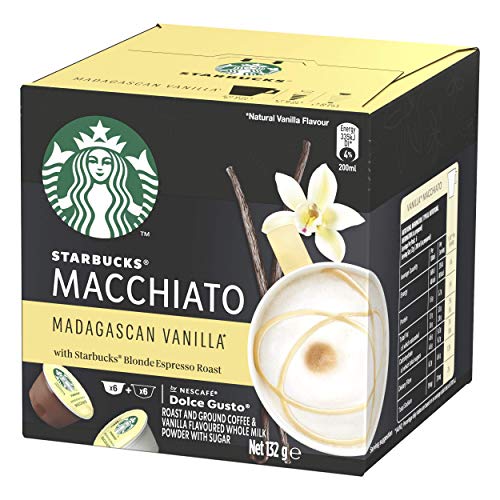 STARBUCKS Vanilla Latte Macchiato de Nescafe Dolce Gusto Cápsulas de Café, 6 x caja de 12 unidades