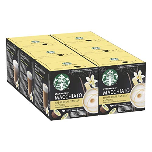 STARBUCKS Vanilla Latte Macchiato de Nescafe Dolce Gusto Cápsulas de Café, 6 x caja de 12 unidades