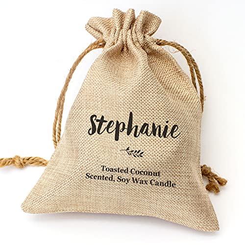 Stephanie - Vela de coco con aroma a coco tostado, cera de soja, vertida a mano, regalo
