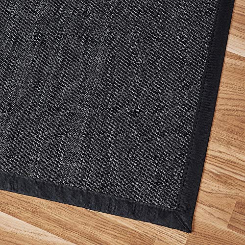 STORESDECO - Alfombra Vinílica Deblon con Ribete, Alfombra de PVC Antideslizante y Resistente, Ideal para Salón, Pasillo, Cocina, Baño… | Ribete, Color Negro, 60 cm x 90 cm