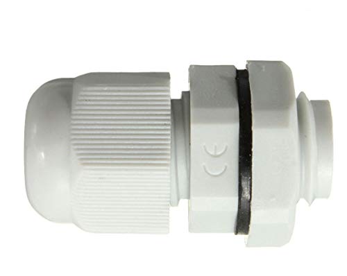 Sucre Auxiliar® - Guirnaldas de cable impermeable IP68 Compresión M8 M12 M16 M20 M24 M24 Negro o Blanco, M24, blanco, 1